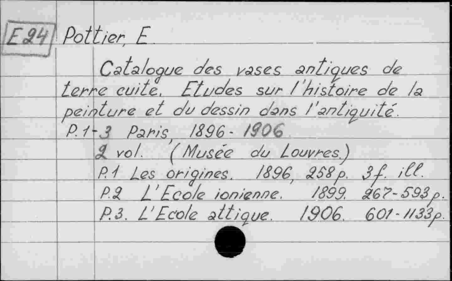 ﻿Poltier E___
/aes sur / histoire c/e /a
peinture et ctu c/ess/'s? c/aas /'ânti<gu/té ______PJ-Л. P^rip /296- /906_____________
__Z?J. LPco/<z attigue. /906. 6Oi-//33p.
_______________4k________________________